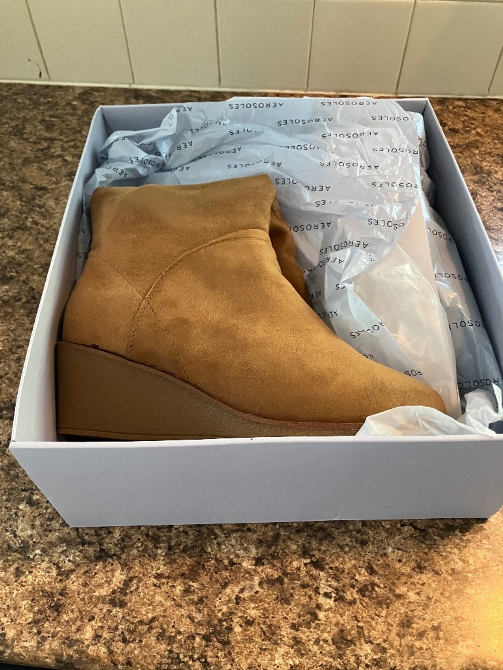 Aerosoles wedge knee high boots, size 7 wide width